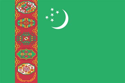 The official flag of the Turkmenistan