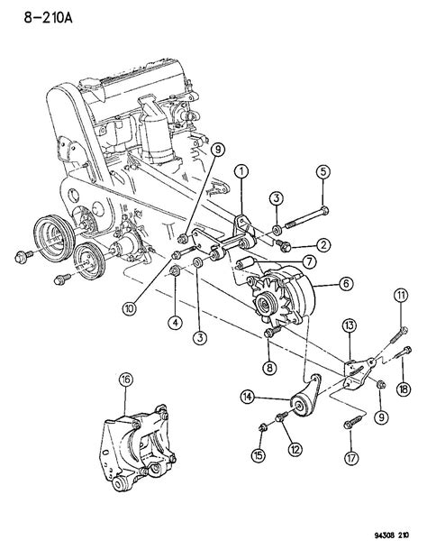 1995 Dodge Dakota ALTERNATOR MOUNTING 2.5L ENGINE