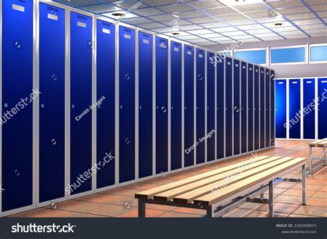 Locker Room Blue Lockers 3d Render Stock Photo 2181026073 | Shutterstock