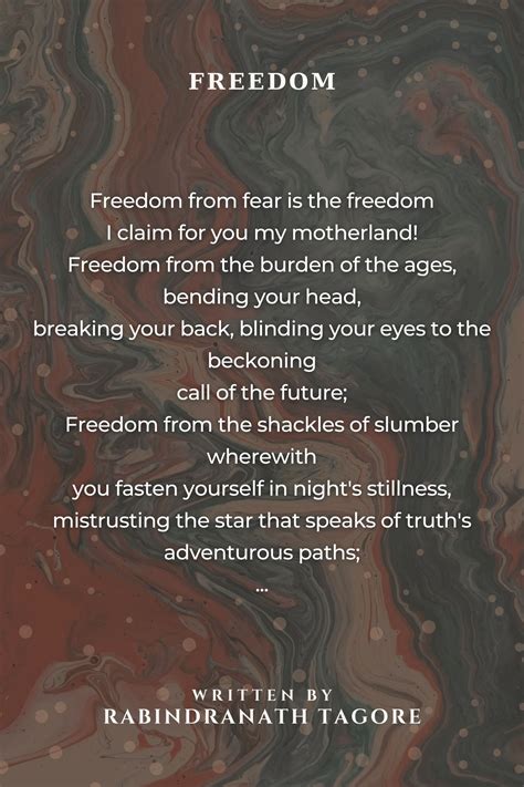 Rabindranath Tagore Poems In English On Freedom