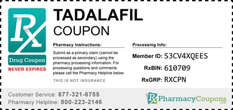 Tadalafil Coupon - Pharmacy Discounts Up To 80%