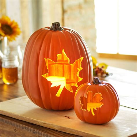 Add a festive fall flair to your porch or home with these DIY Leaf Carved Pumpkins | Pumpkin ...