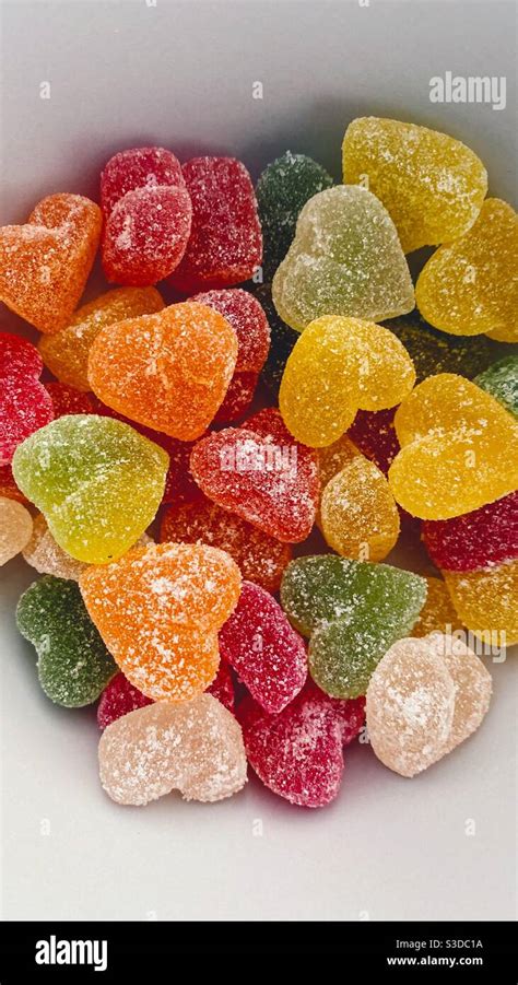 Heart shaped gummies Stock Photo - Alamy