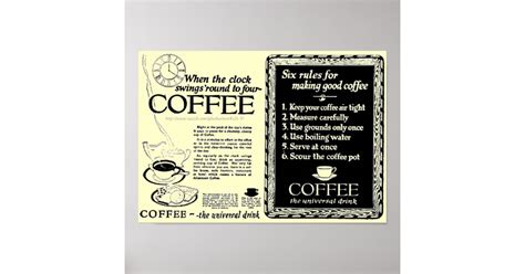 Vintage ads on canned Coffee brewing -1921 Poster | Zazzle.com