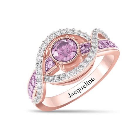 Personalized Birthstone Wave Ring from the Danbury Mint