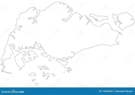 Singapore outline map stock vector. Illustration of concept - 119450426