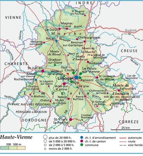 Carte de la Haute-Vienne - Haute-Vienne carte du département 87