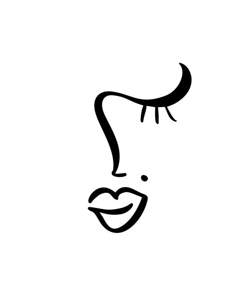 Ligne continue, dessin de la beauté du visage de femme, concept minimaliste de la mode. Tête ...