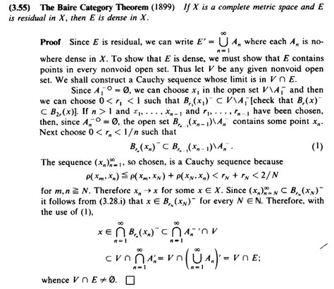 Baire Category Theorem .... Stromberg, Theorem 3.55 .... ....