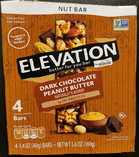 Elevation by Millville Dark Chocolate Peanut Butter Protein Bar (Aldi)