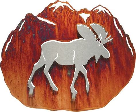 Metal Wall Art | Moose Wildlife 3D Wall Sculpture | Rustic metal wall art, Metal wall art, Moose ...