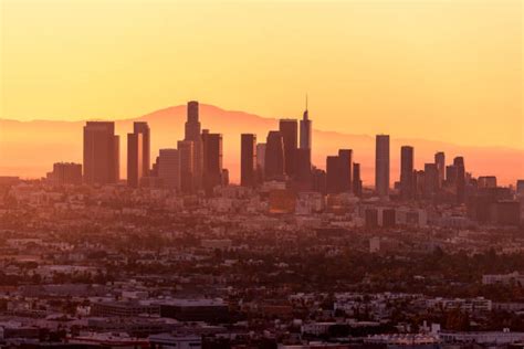 Los Angeles Skyline Sunrise Stock Photos, Pictures & Royalty-Free ...