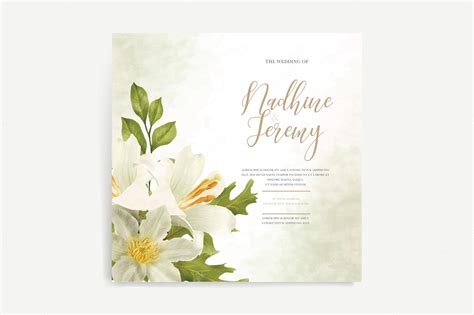 Premium Vector | Watercolor floral invitation