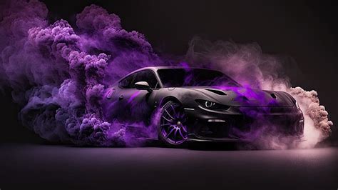 purple, masina, black, dust, supercar, car, smoke, drift, HD wallpaper ...