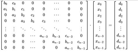 Solved Solve the following tridiagonal matrix by the | Chegg.com