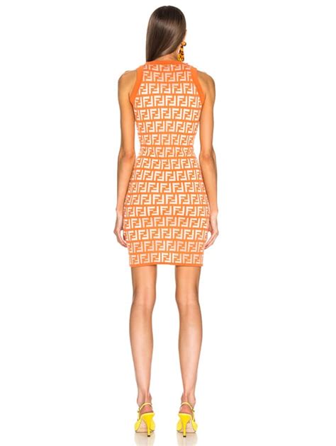 Fendi Logo Dress in Orange | FWRD