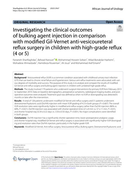 (PDF) Investigating the clinical outcomes of bulking agent injection in comparison with modified ...