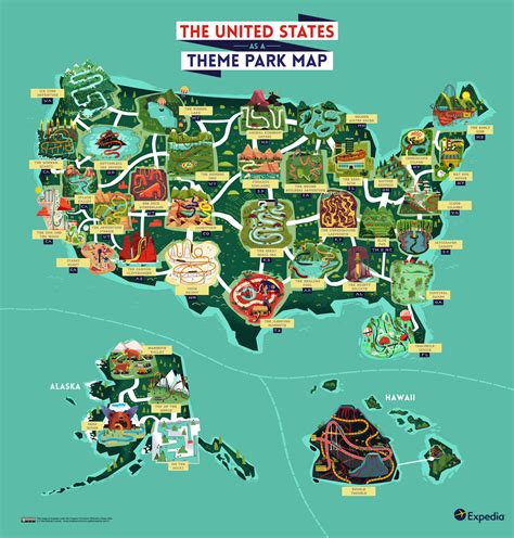 Map of the United States as a Theme Park. Would It Look Like This? - The Gate