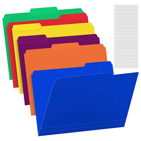 Buy Sooez 6 Pack Plastic File Folders Colored with Sticky Labels, Heavy Duty Plastic File Folder ...