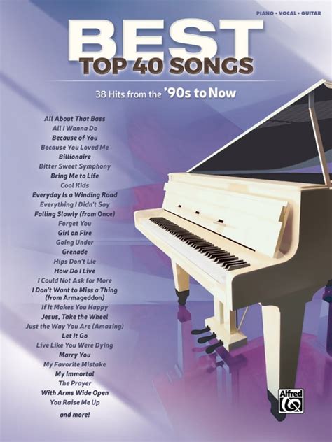 Best Top 40 Songs: '90s to Now: Piano/Vocal/Guitar Book | Sheet Music