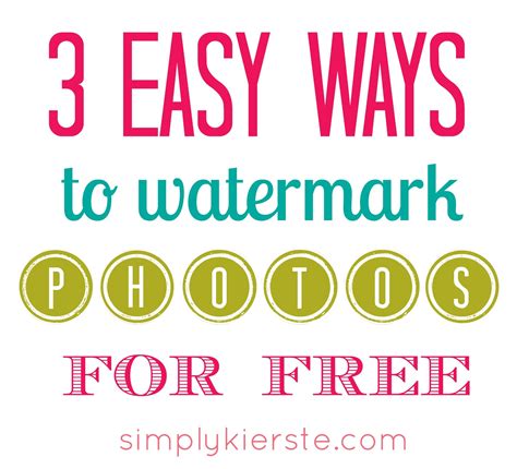 Easy and free tutorials on how to watermark your photos!!! (simplykierste.com) | Watermark ideas ...