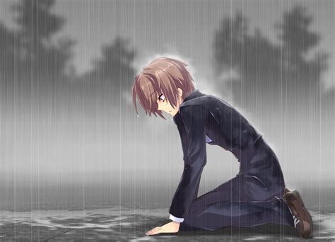 Sad Anime Boy | Alone Sad Anime Boy in Rain | Sad Anime | Pinterest | Cas, Keys and Boys