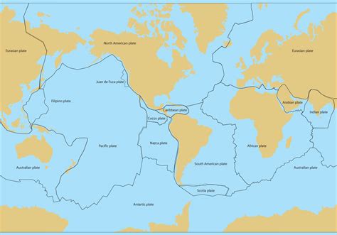 Tectonic Plates Map Vector - Download Free Vector Art, Stock Graphics & Images