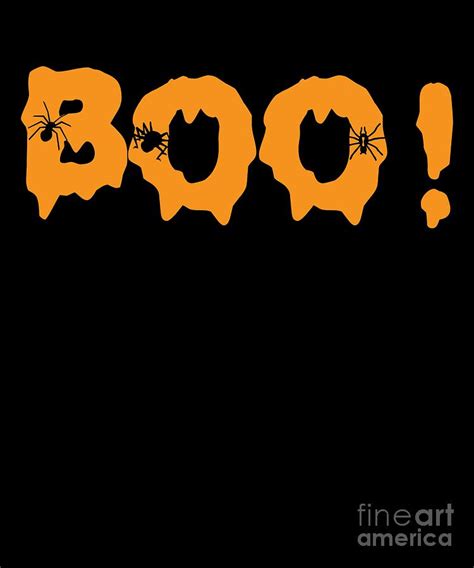 Funny Boo Spider Scary Creepy Spooky Halloween Digital Art by TeeQueen2603