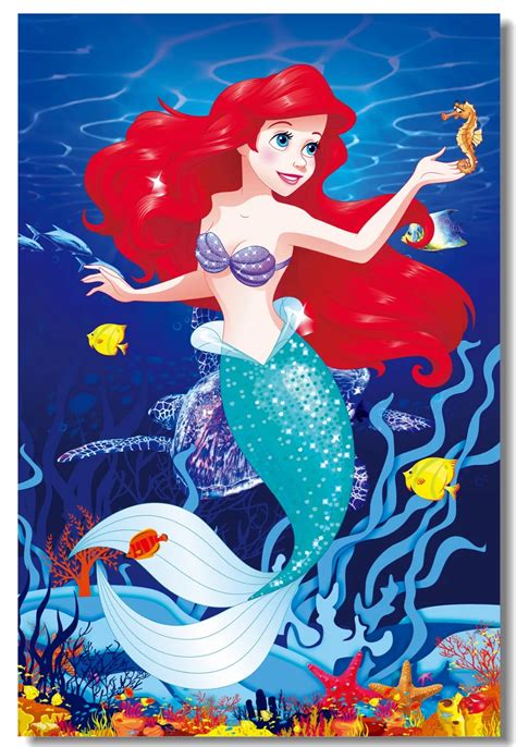 Custom Printing Canvas Mural The Little Mermaid Poster Princess Ariel ...