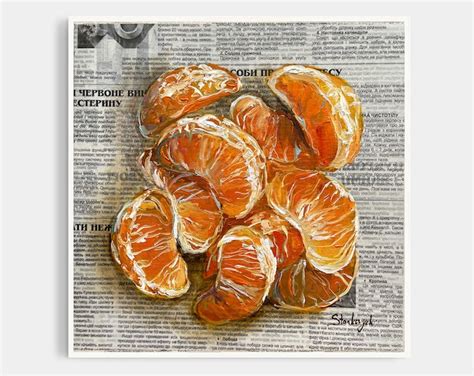 Tangerine Painting Orange Painting Original Oil Painting Mandarin ...