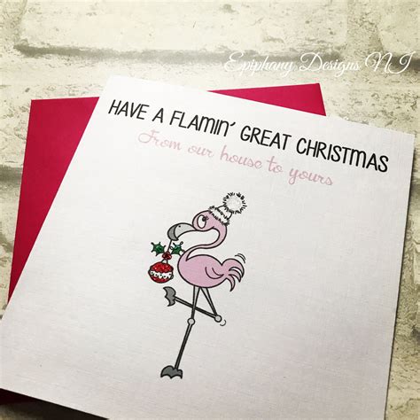 Christmas card with flamingo Flamingo, Christmas Cards, Enamel Pins ...