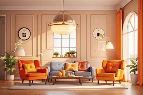 Premium AI Image | Realistic classic living room interior with hanging ...