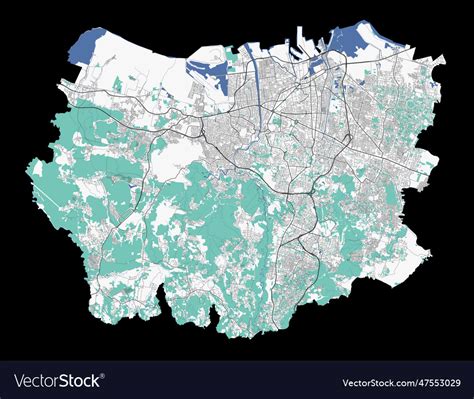 Palembang map detailed map of city Royalty Free Vector Image