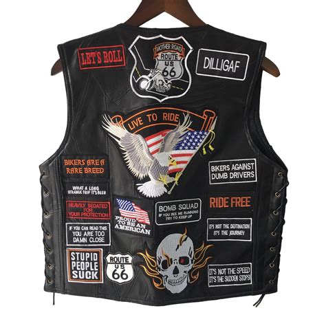 LUCUSS Eagle6 Super Cool Embroidered Badge Biker Riding Vest