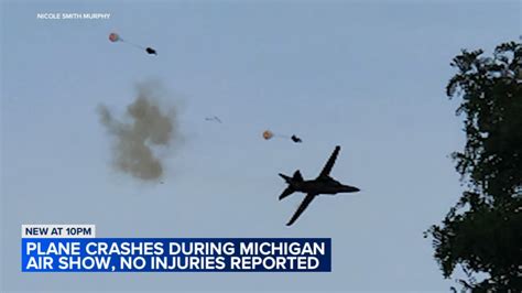 Thunder Over Michigan plane crash today: 2 caught on camera ejecting from plane before MiG 23 ...