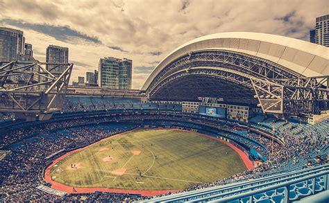 HD wallpaper: bird's eye view of baseball stadium, aerial view, Toronto, Toronto Blue Jays ...