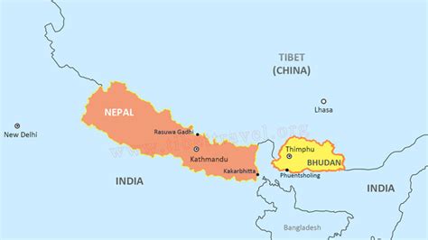 Map Of Nepal And Bhutan - Corny Doralia