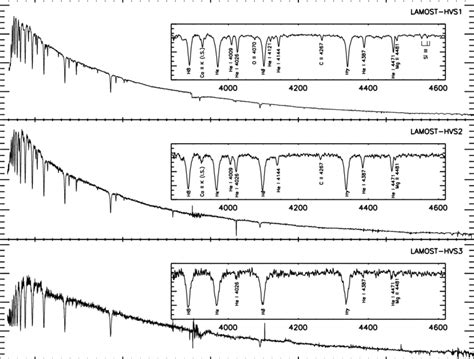 LAMOST spectra of LAMOST-HVS1 (top), LAMOST-HVS2 (middle) and ...