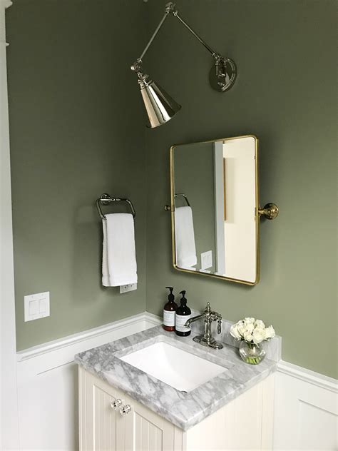 Our Powder Room: Painting the Walls Sage Green - Elizabeth Street Post