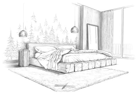 THE BEDROOM SKETCH / 2D DIGITAL VISUALIZATION :: Behance