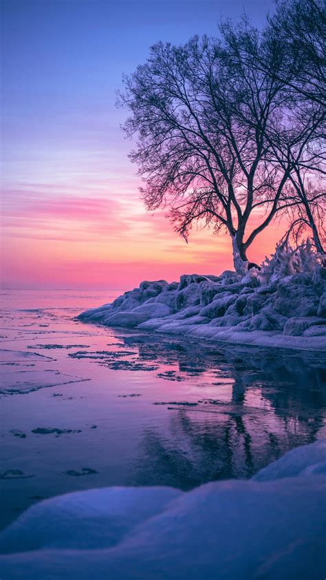 winter sunset mobile wallpaper - HD Mobile Walls