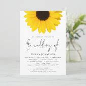 Modern Sunflower QR Code Wedding Invitation | Zazzle