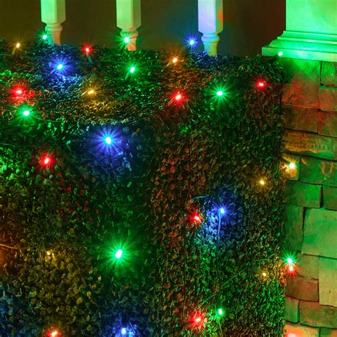 LED Net Lights - 5MM 4'x6' Multicolored LED Net Lights, Green Wire