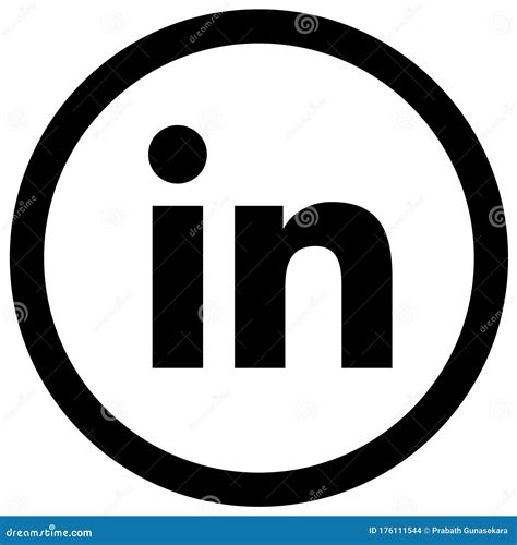 Rounded Black and White Linkedin Icon Editorial Stock Image - Illustration of linkedinweb ...