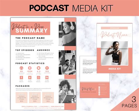 Podcast MEDIA KIT Template Editable Canva Press Kit Business | Etsy