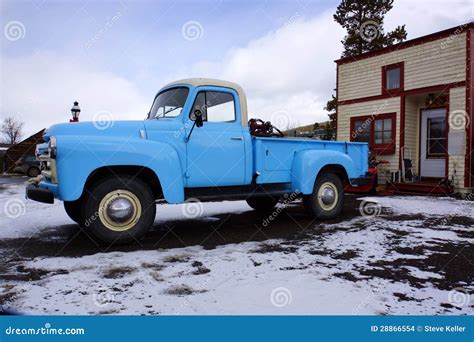 Blue pickup truck stock photo. Image of automobile, past - 28866554