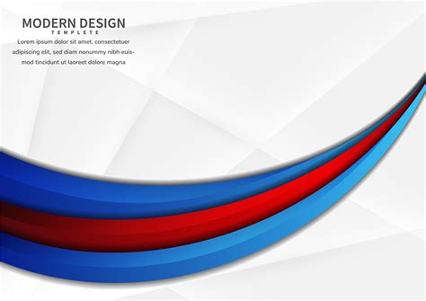 Abstract red and blue vibrant curved layers overlapping on white ...