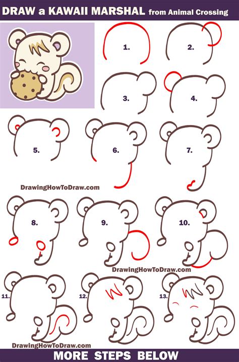 How to Draw Marshal the Squirrel from Animal Crossing New Leaf (Cute ...