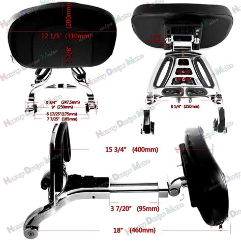 Chrome Multi Purpose Adjustable Driver & Passenger Backrest For Harley Touring Street Glide 2014 ...