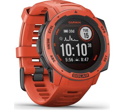 GARMIN Instinct Solar - Red, 45 mm Fast Delivery | Currysie